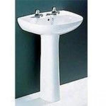 Roca Polo White Pedestal Basin A331295003 (Taps Not Included)