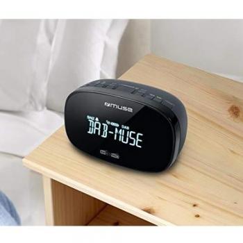 Muse M‑150 CDB: Radio Sveglia Doppia in Nero con PLL e Presa Telefonica