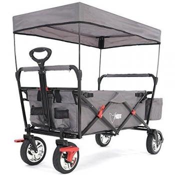 Carrello Pieghevole da Giardino e Spiaggia FUXTEC City CT500 con Protezione Anti UV, Colore Grigio