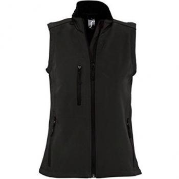 SOL'S Rallye Soft Shell Vest, Women, Black, Large