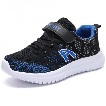 Zosyns Kinder Hallenschuhe Sneaker Jungen Mädchen Turnschuhe Outdoor Laufschuhe Schwarz Blau 31