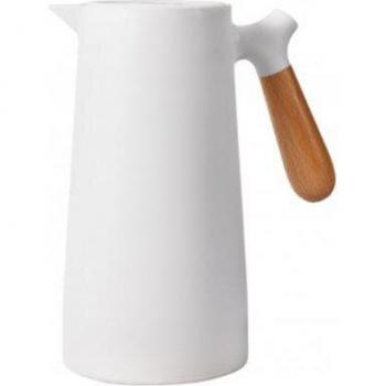 1L Thermische Koffiekan met houten handvat en glazen liner