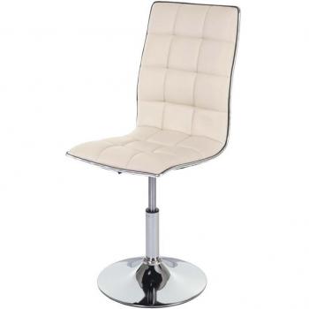 Chaise de cuisine élégante avec hauteur ajustable en synthétique crème