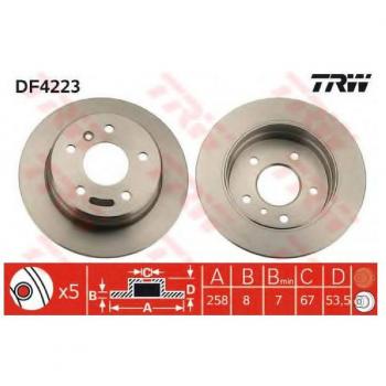 TRW AUTOMOTIVE DF4223 Dischi Fr.Mercedes A190-A160-A170