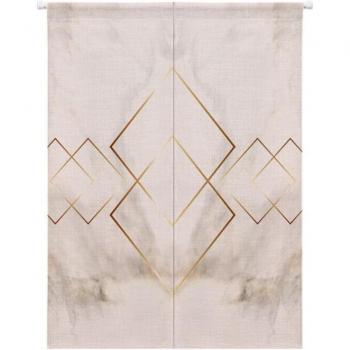 Geometric Printed Linen and Cotton Room Divider Curtain