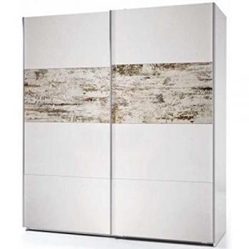 Armoire 2 portes coloris blanc brillant 200 x 180 x 53 cm