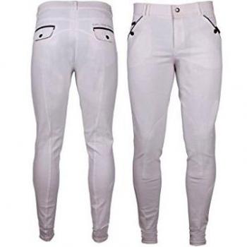 QHP Turnierreithose Herren Jack Kniebesatz (Weiß, 46)