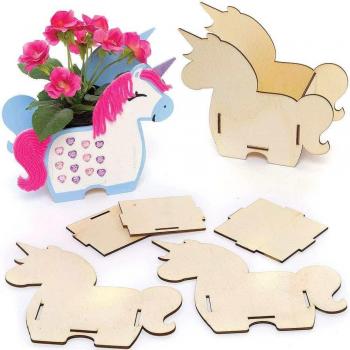 Fantasy Unicorn Wooden Flowerpot Kits (Pack of 3)