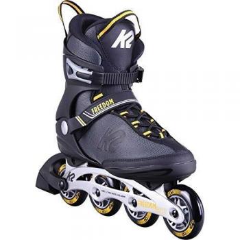 K2 Freedom 80 Inline Skates – Black & Yellow Combo, 9.5 EU