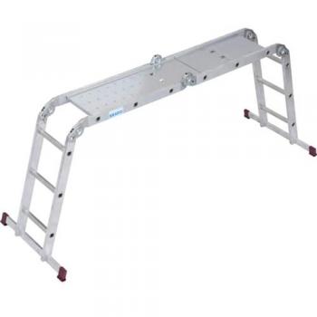 KRAUSE Gelenkleiter CORDA silber 4x 3 Sprossen, H: 100,0 cm silber