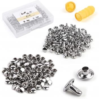 DIY Klinknagels Set 100 Stuks Dubbele Kap voor Leer