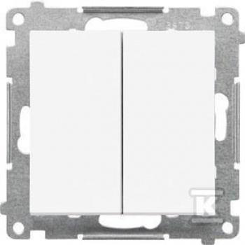 Poussoir Double Blanc Mat 10 AX Connexions Rapides