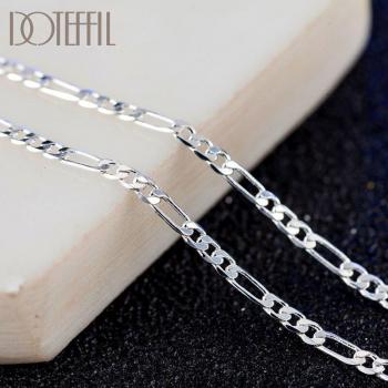 DOTEFFIL 925er Silber 2mm Laterale Flachkette Halskette
