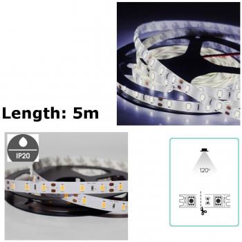 12V DC 300-LED SMD Flexible Light Strip, 5M, Cool White, Non‑Waterproof
