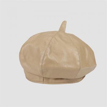 Trendy PU Leather Beret for Women