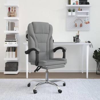 Silla De Oficina Simos Reclinable Altura Ajustable Gris Claro 112,5-122X63x5