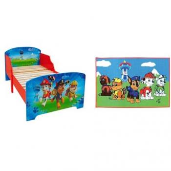 Ensemble lit bébé/enfant Pat'Patrouille avec sommier et tapis