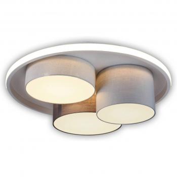 Plafonnier semi-encastré Näve Eppan Led Intégré, gris, 3048 K, variateur d’intensité