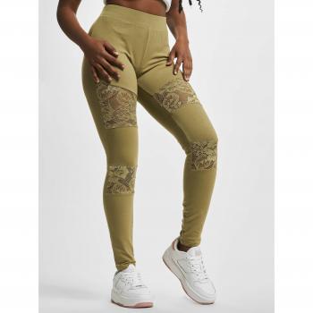 Leggings femmes Urban Classics à lacets, vert kaki, taille L