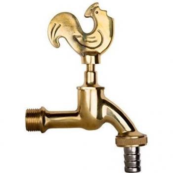 Boni-Shop Nostalgie Wasserhahn Gockel poliert 1/2