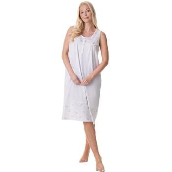 Camille Light Touch No‑Sleeve White Night Dress (S/F)