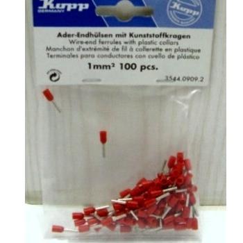 Viroles galvanisé avec collier en plastique Kopp 354409092, Lot de 100–1 mm² Rouge