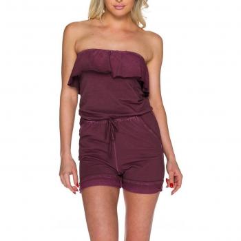 Vogue‑Style Hotpants Overall mit Volant‑S Borte