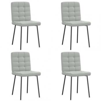 Cadeiras de Jantar 4 Pcs – Veludo Cinza Claro