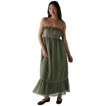 Midi Strappy Lace Dress with Ruffles (Petite)