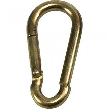 Mousqueton Zingué Jaune 100mm (paquet de 25)