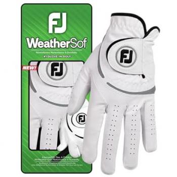 FootJoy Herren Golfhandschuh WeatherSof, weiß/grau, M