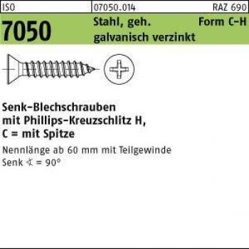 Blechschraube ISO 7050 SEKO Kreuzschlitz PH 2,9 x 13 mm gehärtet galvanisch verzinkt 2000 Stück