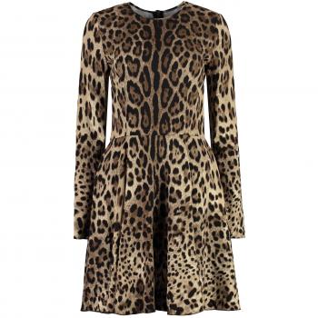 Brown Flared Hem Dress by Dolce & Gabbana in Size XS