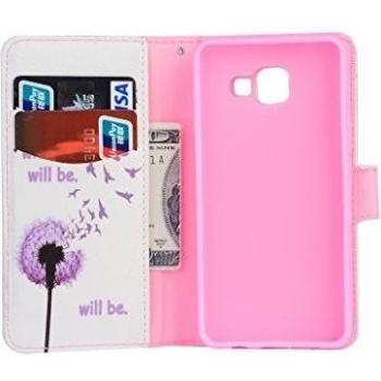 Funda Premium Cuero con Ranura para Tarjetas y Decoración Floral – Galaxy A7 5.5'' 2016