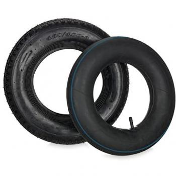 Ruota di Carriola con Camera d’Aria, Spare Wheel 4.00‑8”, Regge 150 kg – Relaxdays (Nero)