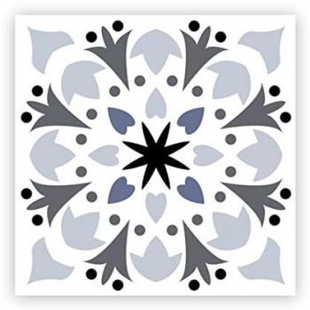 Stickers décoratifs gris à motifs carreaux de ciment