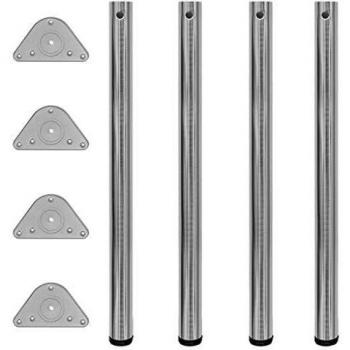 4 Adjustable Legs for Tables Brushed Nickel 870 mm