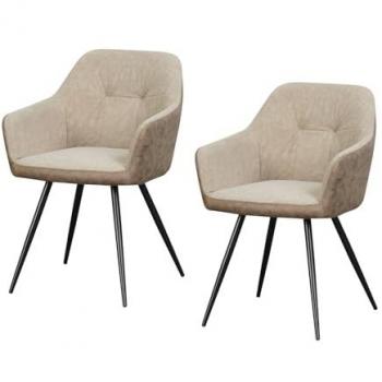 HTI‑Living Stühle, Esszimmertischset 2 × Antikbraun – Joschka