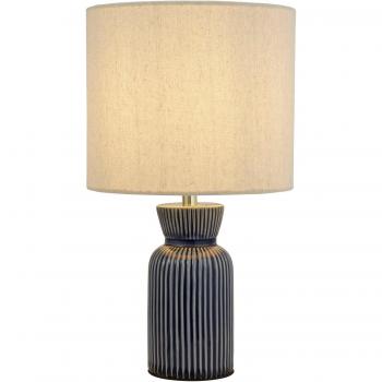 Ceramic Ridge Blue Glow Table Lamp