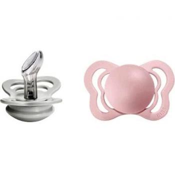 Ciuccio BIBS Couture Haze e Blossom, silicone 0-6 mesi, 2 pezzi