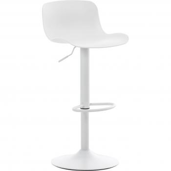 Tabouret de bar design en polypropylène blanc avec support pour les pieds
