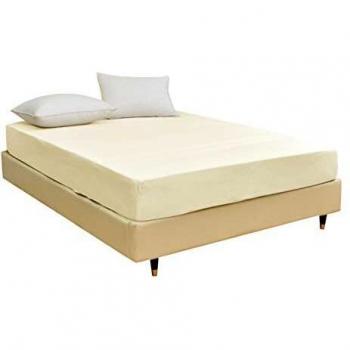 Cozy Dream Cotton Blend Beige Double Fitted Sheet (140x190x35 cm)