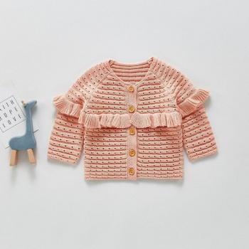 Kuschelige Höhlte-Mütze – Wollmantel für kleine Mädchen, lange Ärmel