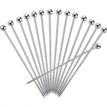15-Piece 4-Inch Reusable Stainless Steel Cocktail Picks