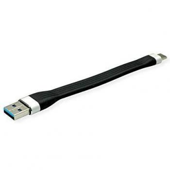 Roline 11cm USB 3.2 Gen 1 Cable, USB A to USB C, Black