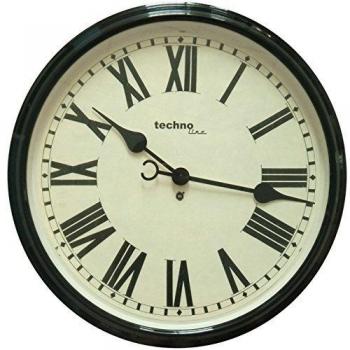 Techno Line WT 7050 Quarz Wanduhr 50 cm x 13 cm Schwarz