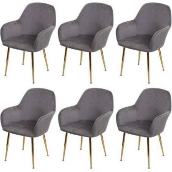 MCW Esszimmerstuhl 6er-Set – moderne Rundrücken‑Stühle mit Fußschonern