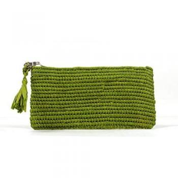 Trousse Plate en Raphia Clairefontaine 24x11 cm