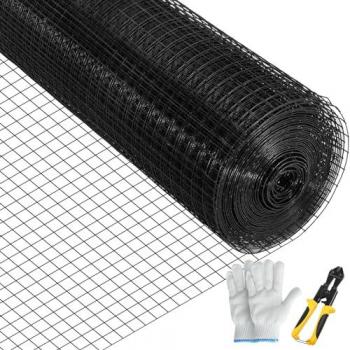 Clôture Vevor 61×1524 cm – Treillis acier galvanisé, maille 16 mm, coupe-pince et gants jardin