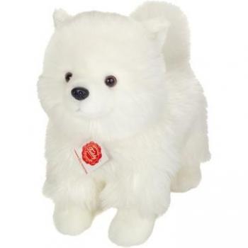 Peluche de Pie Perro Blanco 35 cm